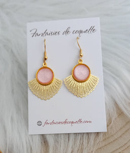 Boucles d'oreilles dorées Starlette 🌟 Rose poudre  🌟