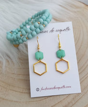 Charger l&#39;image dans la galerie, Boucles d&#39;oreilles   🌟 Bleu turquoise menthe ❤ Email Acier inoxydable