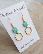 Charger l&#39;image dans la galerie, Boucles d&#39;oreilles   🌟 Bleu turquoise menthe ❤ Email Acier inoxydable