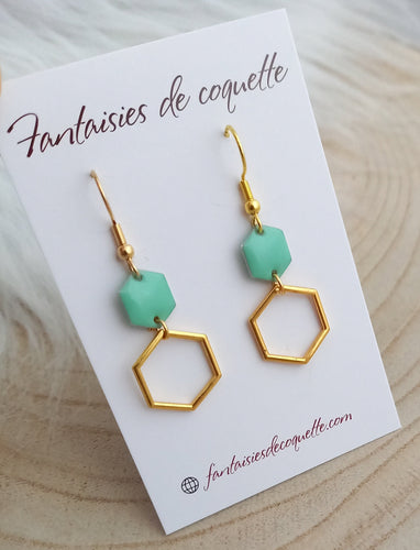 Boucles d'oreilles   🌟 Bleu turquoise menthe ❤ Email Acier inoxydable