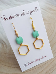 Boucles d'oreilles   🌟 Bleu turquoise menthe ❤ Email Acier inoxydable