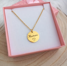 Charger l&#39;image dans la galerie, Collier   Pendentif  Maman   Acier inoxydable  doré 💗