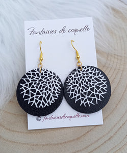 Boucles d'oreilles   Lory   cuir Noir ❤ Fait main ❤ Création unique