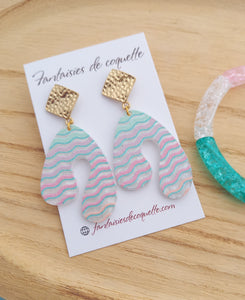 Boucles d'oreilles  Clous Collection Summer  ❤ Résine Pastel  doré