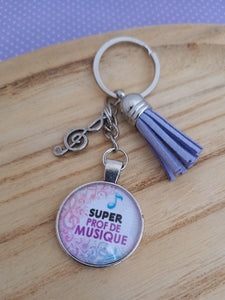 Porte clés  Bijou de sac  Super Prof de musique  ❤ I