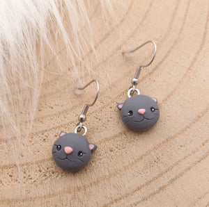 Boucles d'oreilles Chat   ❤ Fait main ❤ Pâte polymere