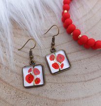 Charger l&#39;image dans la galerie, 🌺 Boucles d&#39;oreilles illustrées Fleurs Coquelicots 🌺