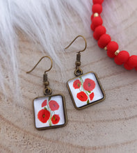 Charger l&#39;image dans la galerie, 🌺 Boucles d&#39;oreilles illustrées Fleurs Coquelicots 🌺