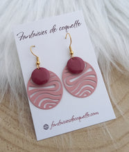 Charger l&#39;image dans la galerie, Boucles d&#39;oreilles   Vieux rose  doré  ❤