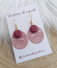 Charger l&#39;image dans la galerie, Boucles d&#39;oreilles   Vieux rose  doré  ❤