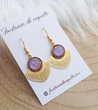 Charger l&#39;image dans la galerie, Boucles d&#39;oreilles dorées Starlette 🌟 Mauve   🌟