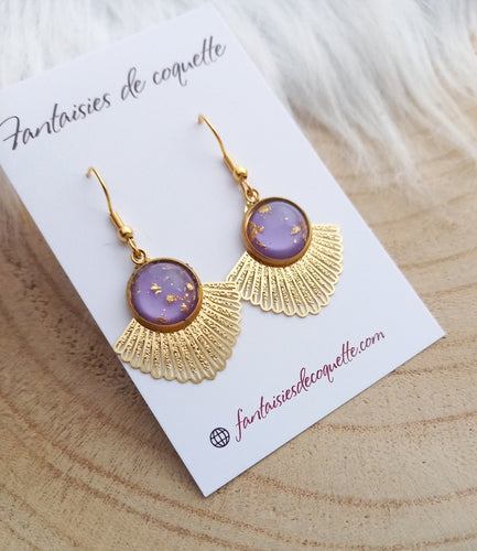 Boucles d'oreilles dorées Starlette 🌟 Mauve   🌟