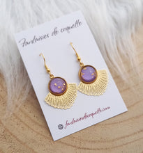 Charger l&#39;image dans la galerie, Boucles d&#39;oreilles dorées Starlette 🌟 Mauve   🌟