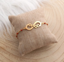 Charger l&#39;image dans la galerie, Bracelet Infini     acier inoxydable doré  émail rouge ❤ Fait main ❤