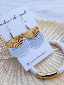 Boucles d'oreilles  Jody Blanc doré   ❤