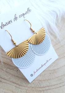 Boucles d'oreilles  Jody Blanc doré   ❤