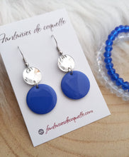 Charger l&#39;image dans la galerie, Boucles d&#39;oreilles Cristal     Bleu    Argenté Fait-main   💗