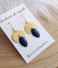 Charger l&#39;image dans la galerie, Boucles d&#39;oreilles    Acier inoxydable Doré Bleu marine ❤ Idée cadeau