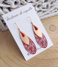 Charger l&#39;image dans la galerie, Boucles d&#39;oreilles    Acier inoxydable Doré rouge ❤ Idée cadeau