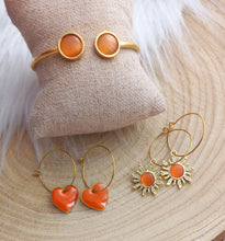 Charger l&#39;image dans la galerie, Boucles d&#39;oreilles    Créoles  Soleil Orange