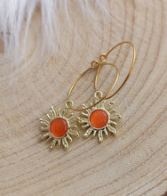 Charger l&#39;image dans la galerie, Boucles d&#39;oreilles    Créoles  Soleil Orange