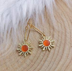 Boucles d'oreilles    Créoles  Soleil Orange