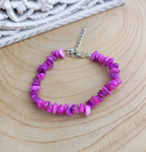 Charger l&#39;image dans la galerie, Bracelet doré Perles de nacre teintées Mauve ❤