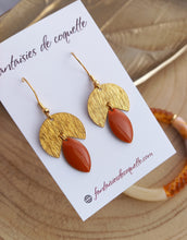 Charger l&#39;image dans la galerie, Boucles d&#39;oreilles   Moutarde  ❤ Fait main ❤ doŕé camel