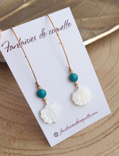 Charger l&#39;image dans la galerie, Boucles d&#39;oreilles Petit coquillage ❤ Blanc doré ❤