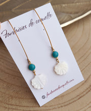 Charger l&#39;image dans la galerie, Boucles d&#39;oreilles Petit coquillage ❤ Blanc doré ❤