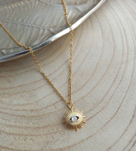 Charger l&#39;image dans la galerie, Collier   acier inoxydable doré Pendentif  Protection Mauvais  Oeil  ❤ Fait main ❤