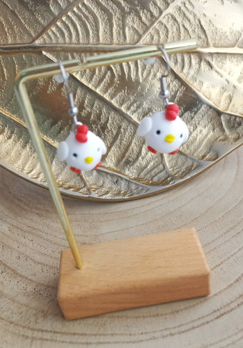 Boucles d'oreilles    Cocottes   ❤ Fait main ❤ Pâte polymere   Petites poules