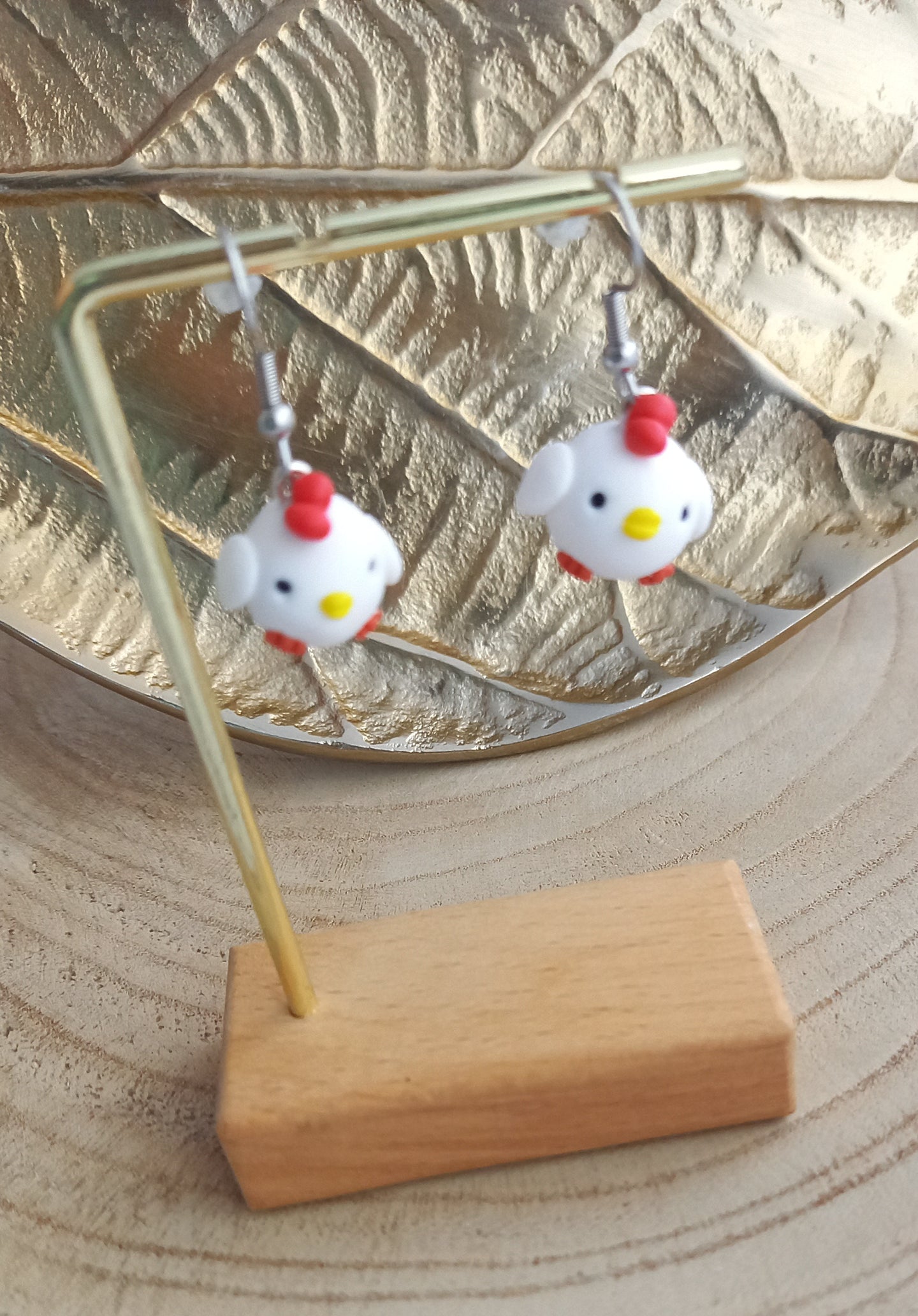 Boucles d'oreilles    Cocottes   ❤ Fait main ❤ Pâte polymere   Petites poules