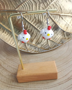 Boucles d'oreilles    Cocottes   ❤ Fait main ❤ Pâte polymere   Petites poules