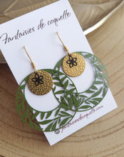 Charger l&#39;image dans la galerie, Boucles d&#39;oreilles   vert kaki doré ❤ Fait main ❤