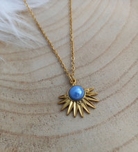 Charger l&#39;image dans la galerie, Collier   acier inoxydable doré Pendentif  Soleil blanc noir bleu  doré ❤ Couleur au choix