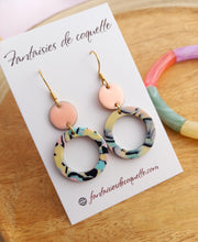 Charger l&#39;image dans la galerie, Boucles d&#39;oreilles    Acier inoxydable Doré Résine Pastel Noir ❤ Idée cadeau