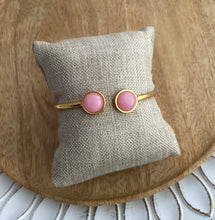 Charger l&#39;image dans la galerie, Bracelet jonc  doré  rose Acier inoxydable♡  Fait-main