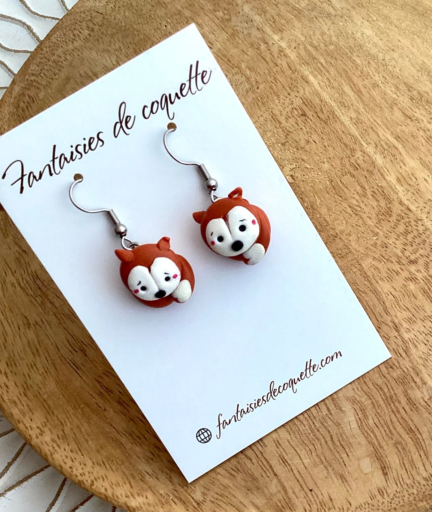 Boucles d'oreilles  Renards ❤ Fait main ❤ Pâte polymere