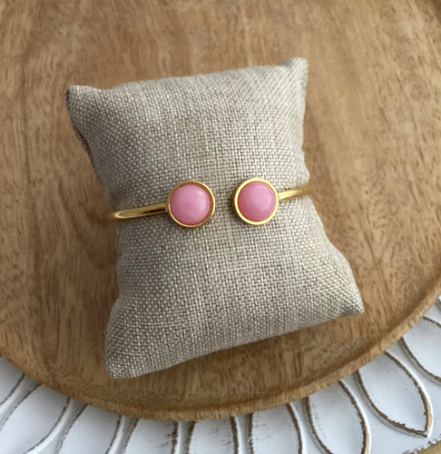 Bracelet jonc  doré  rose Acier inoxydable♡  Fait-main