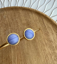 Charger l&#39;image dans la galerie, Bracelet jonc  doré  bleu Acier inoxydable♡  Fait-main