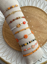 Charger l&#39;image dans la galerie, Bracelet Chainette   Acier inoxydable doré   Orange Abricot au choix