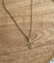 Charger l&#39;image dans la galerie, Collier  acier inoxydable doré Pendentif  doré ❤ Colibri ❤