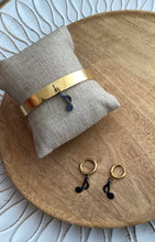 Charger l&#39;image dans la galerie, Bracelet jonc  doré  Note de Musique ♡ Acier inoxydable