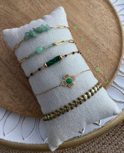 Charger l&#39;image dans la galerie, Bracelet Chainette   Acier inoxydable doré   Vert au choix