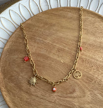 Charger l&#39;image dans la galerie, Collier  charms pampilles acier inoxydable doré ❤ Fait main ❤