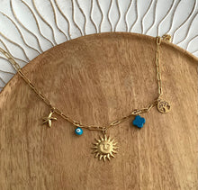 Charger l&#39;image dans la galerie, Collier  charms pampilles acier inoxydable doré ❤ Fait main ❤