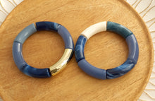 Charger l&#39;image dans la galerie, Bracelet  Tendance  perles tubes  écru blanc bleu doré Couleur au choix ❤ Fait main ❤