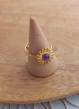 Charger l'image dans la galerie, Bague Fantaisie   acier inoxydable  Pierre naturelle Soleil   Réglable