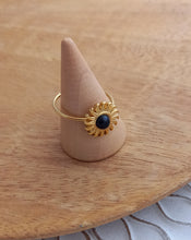 Charger l'image dans la galerie, Bague Fantaisie   acier inoxydable  Pierre naturelle Soleil   Réglable